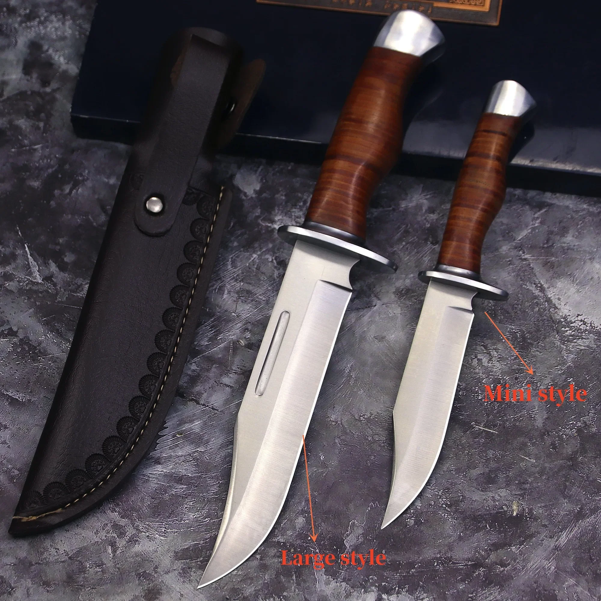 Couteau droit tactique extérieur en acier, couteau de survie de sauvetage dans la jungle, couteau de randonnée EDC, États-Unis, 5CR18MOV