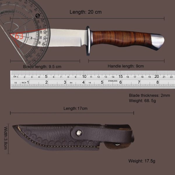 Couteau droit tactique extérieur en acier, couteau de survie de sauvetage dans la jungle, couteau de randonnée EDC, États-Unis, 5CR18MOV – Image 6