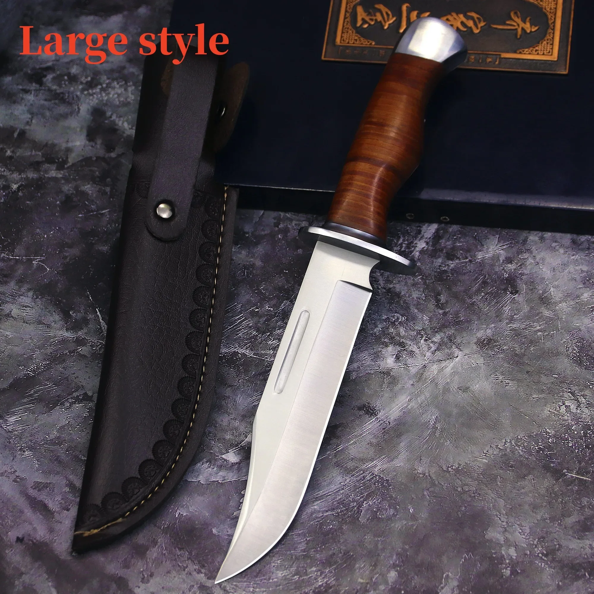 Couteau droit tactique extérieur en acier, couteau de survie de sauvetage dans la jungle, couteau de randonnée EDC, États-Unis, 5CR18MOV
