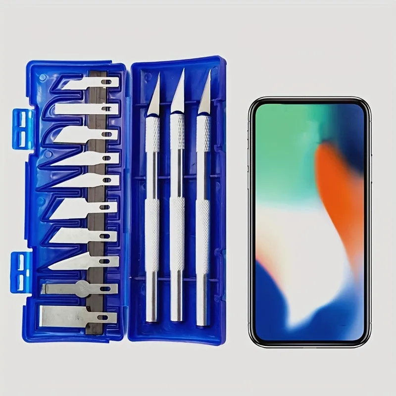 Ensemble d'Outils de Couteau Carimplantés en Alliage d'Aluminium, pour Coupe-Papier Artisanal et Modèle Exécutif, 13 Pièces