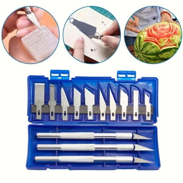 Ensemble d'Outils de Couteau Carimplantés en Alliage d'Aluminium, pour Coupe-Papier Artisanal et Modèle Exécutif, 13 Pièces – Image 2