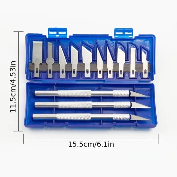 Ensemble d'Outils de Couteau Carimplantés en Alliage d'Aluminium, pour Coupe-Papier Artisanal et Modèle Exécutif, 13 Pièces – Image 3