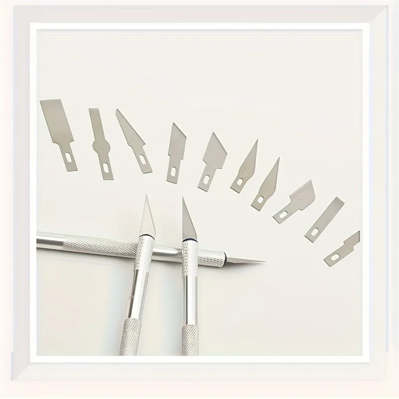 Ensemble d'Outils de Couteau Carimplantés en Alliage d'Aluminium, pour Coupe-Papier Artisanal et Modèle Exécutif, 13 Pièces