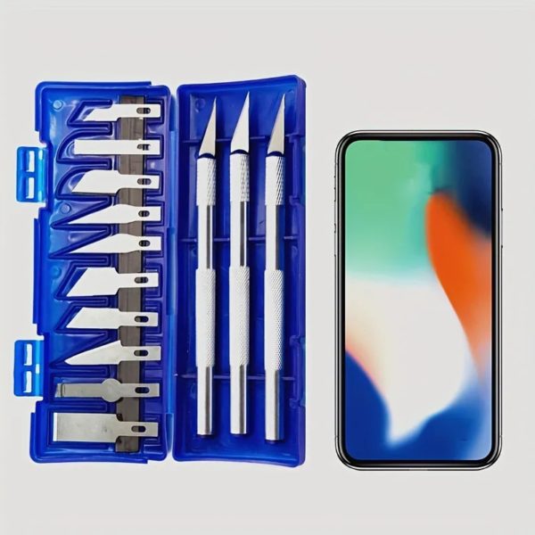 Ensemble d'Outils de Couteau Carimplantés en Alliage d'Aluminium, pour Coupe-Papier Artisanal et Modèle Exécutif, 13 Pièces – Image 6
