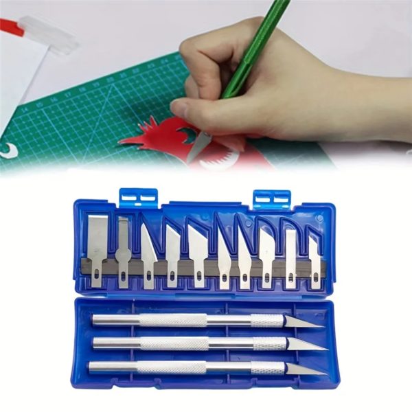 Ensemble d'Outils de Couteau Carimplantés en Alliage d'Aluminium, pour Coupe-Papier Artisanal et Modèle Exécutif, 13 Pièces – Image 4