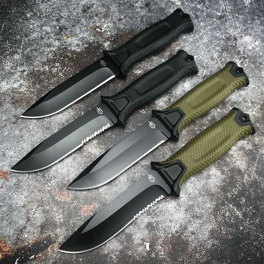 GB 1500 Couteau à lame pour partenaires militaires en plein air, 12C27, FRN FiViolet, couvercle, poignée, chasse, survie, outils Dulskip opaque