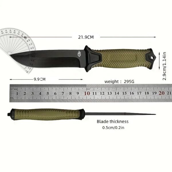 GB 1500 Couteau à lame pour partenaires militaires en plein air, 12C27, FRN FiViolet, couvercle, poignée, chasse, survie, outils Dulskip opaque – Image 6