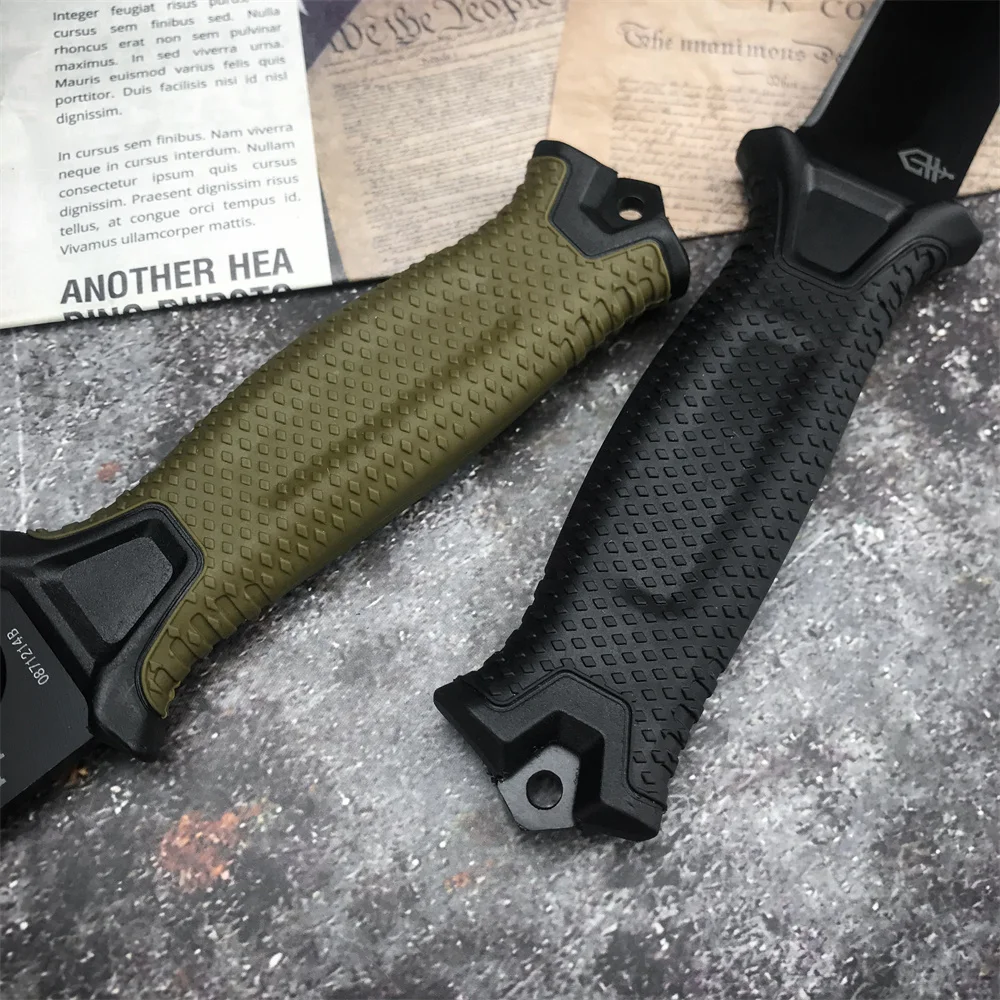 GB 1500 Couteau à lame pour partenaires militaires en plein air, 12C27, FRN FiViolet, couvercle, poignée, chasse, survie, outils Dulskip opaque