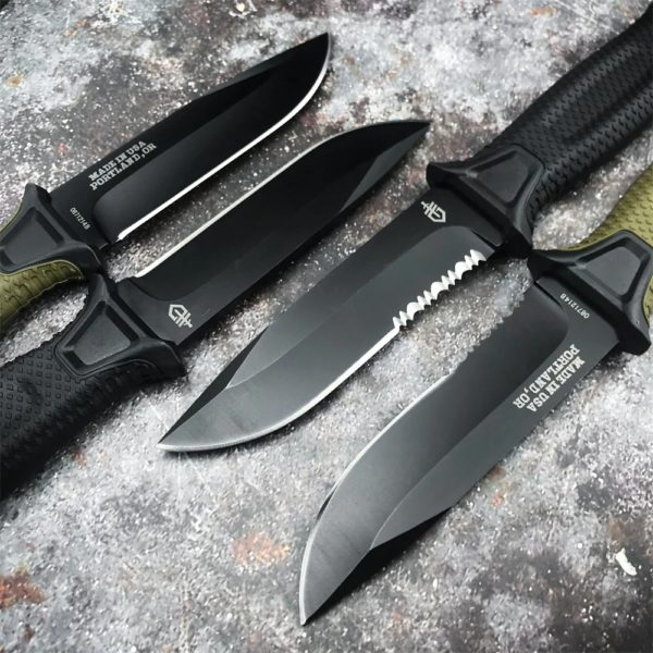 GB 1500 Couteau à lame pour partenaires militaires en plein air, 12C27, FRN FiViolet, couvercle, poignée, chasse, survie, outils Dulskip opaque – Image 3