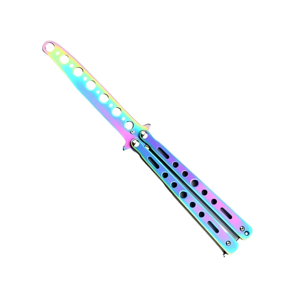 Peigne Pliable en Acier Inoxydable pour Entraînement à la Pratique, Couteau Papillon, Brosses à Barbe et Moustache, Outil de Coiffure, 1 Pièce