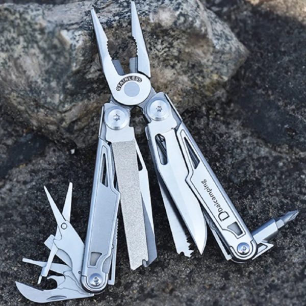 Destroy Icamping DL12 EDC Multi Tools, Multifonctionnel 7CR17MOV Pince, Camping Gear Blade Multitools, Army Swiss Folding Multi Knife – Image 6