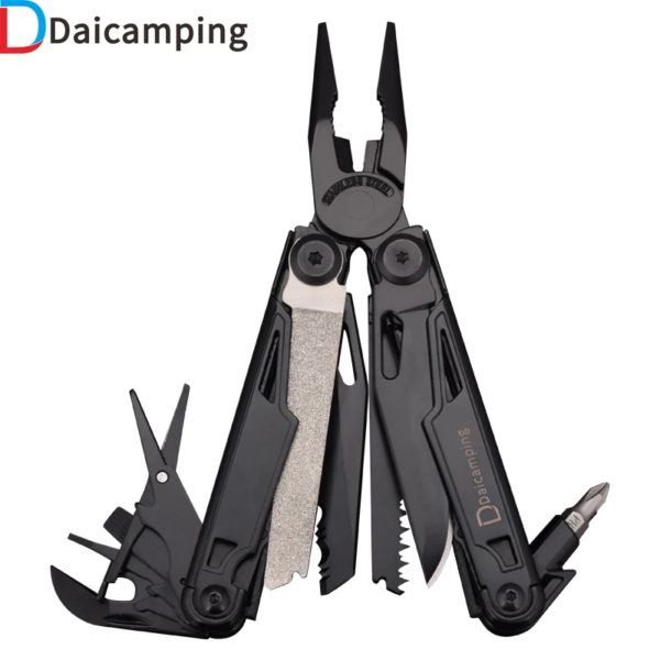 Destroy Icamping DL12 EDC Multi Tools, Multifonctionnel 7CR17MOV Pince, Camping Gear Blade Multitools, Army Swiss Folding Multi Knife