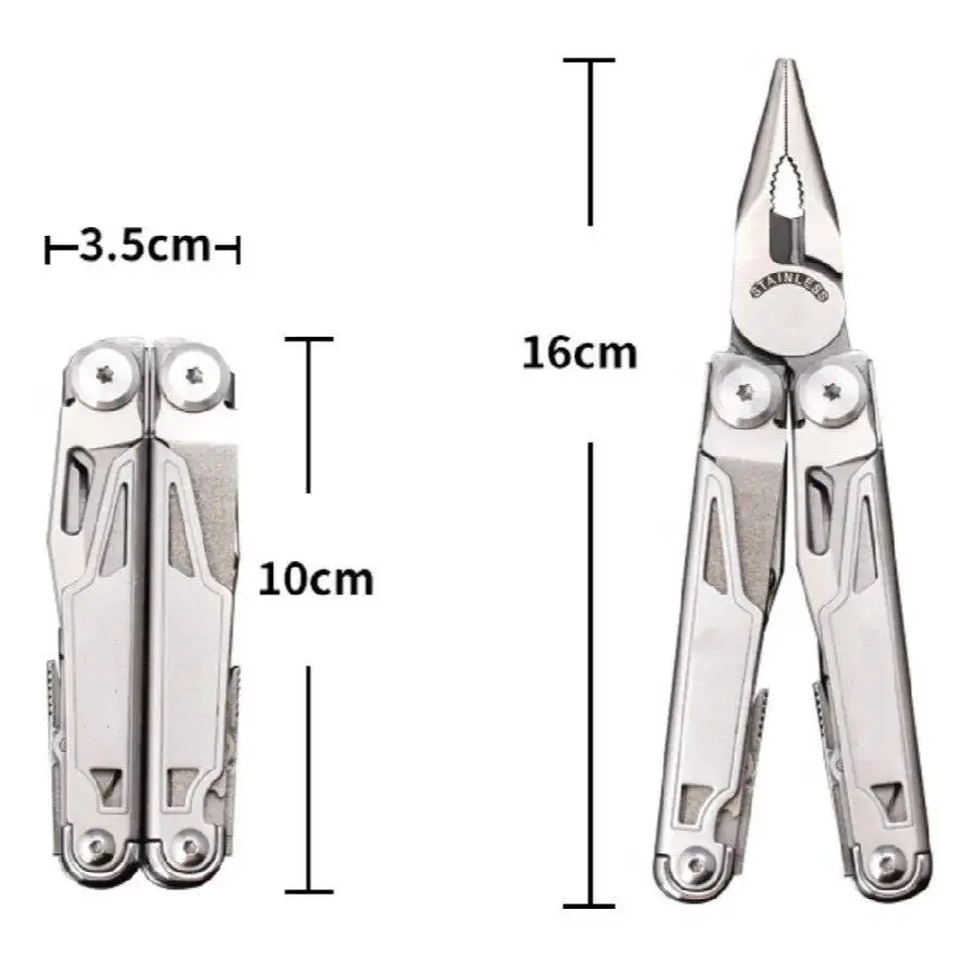 Destroy Icamping DL12 EDC Multi Tools, Multifonctionnel 7CR17MOV Pince, Camping Gear Blade Multitools, Army Swiss Folding Multi Knife