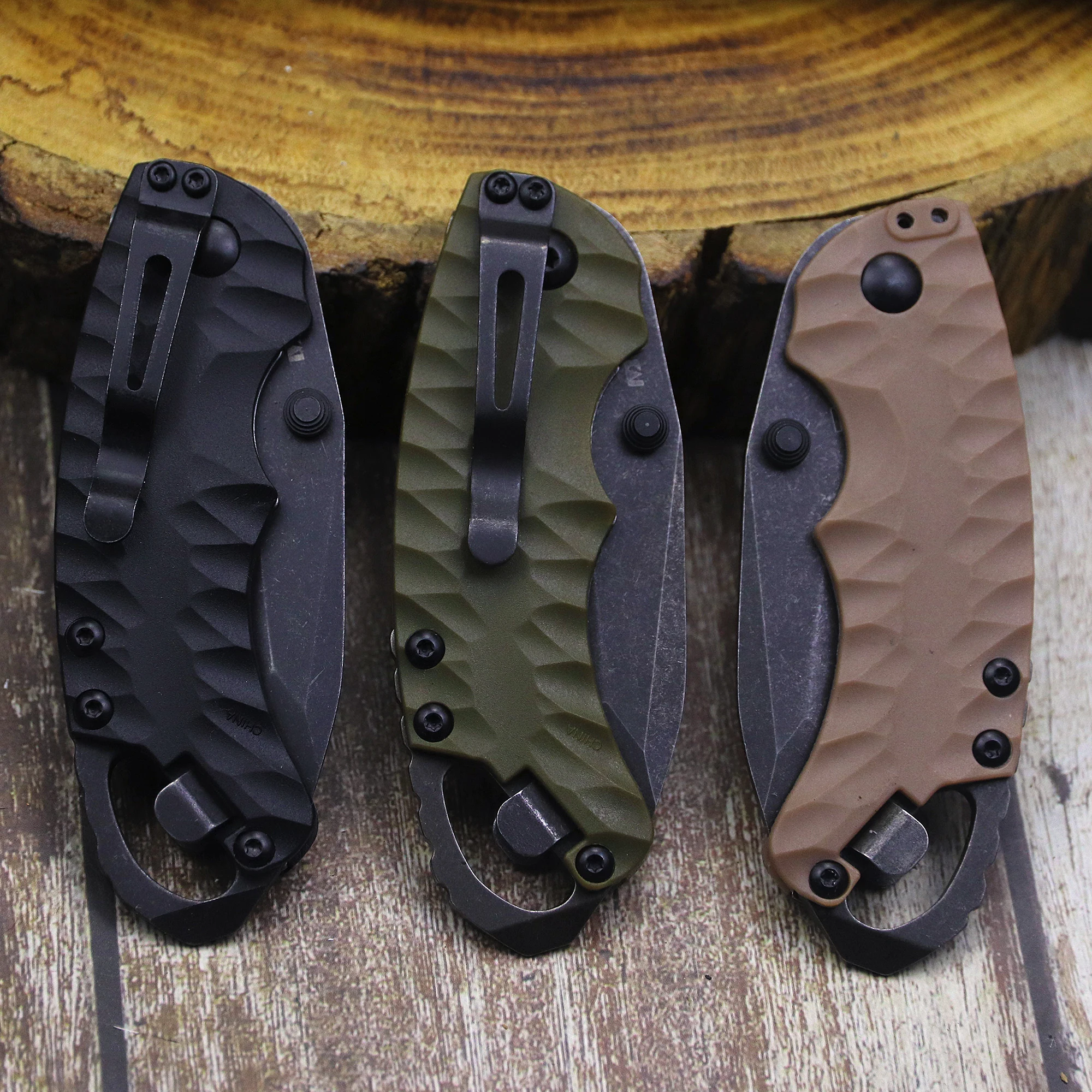 WPKOPYA-Couteau de Poche Tactique 440C à Haute Dureté, Cutter pour Randonnée, Camping, EDC, Boîte de Livraison du Courrier