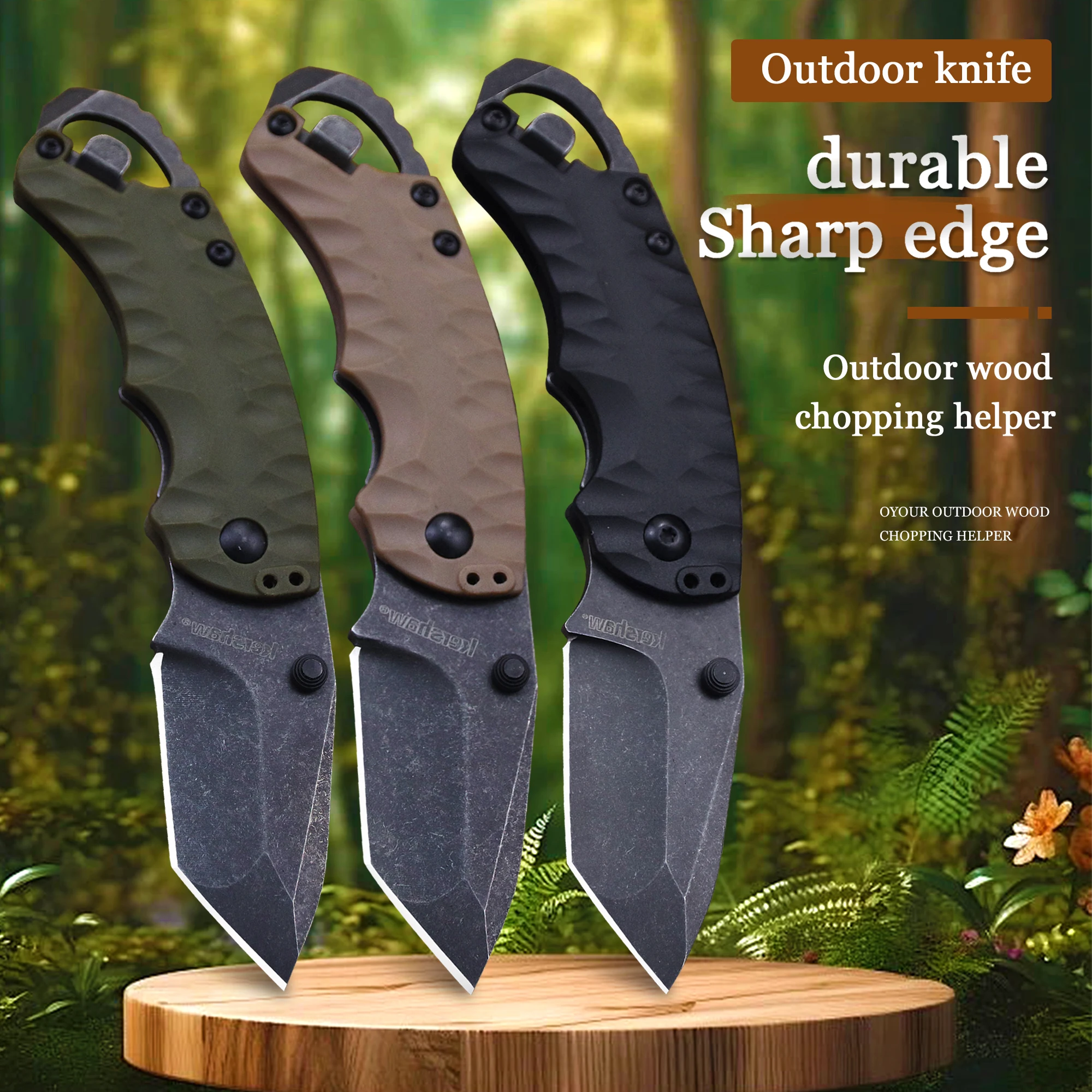 WPKOPYA-Couteau de Poche Tactique 440C à Haute Dureté, Cutter pour Randonnée, Camping, EDC, Boîte de Livraison du Courrier