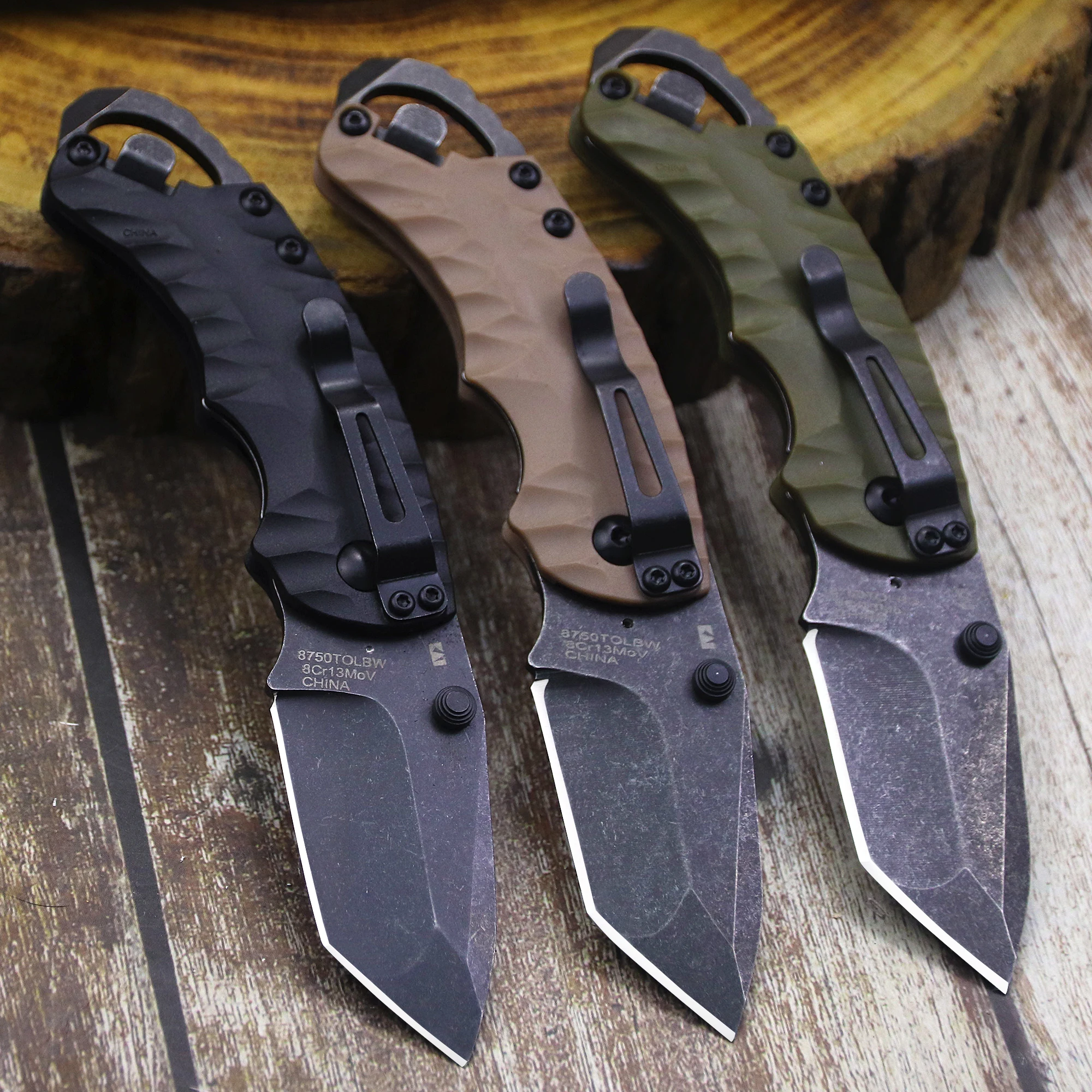WPKOPYA-Couteau de Poche Tactique 440C à Haute Dureté, Cutter pour Randonnée, Camping, EDC, Boîte de Livraison du Courrier