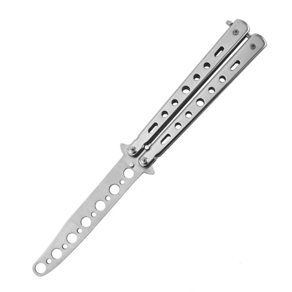 Couteau d'entraînement papillon portable, lame non coupée, entraîneur pliant en acier pour débutants, outil d'entraînement sûr, couteau de jeu à peigne papillon – Image 4