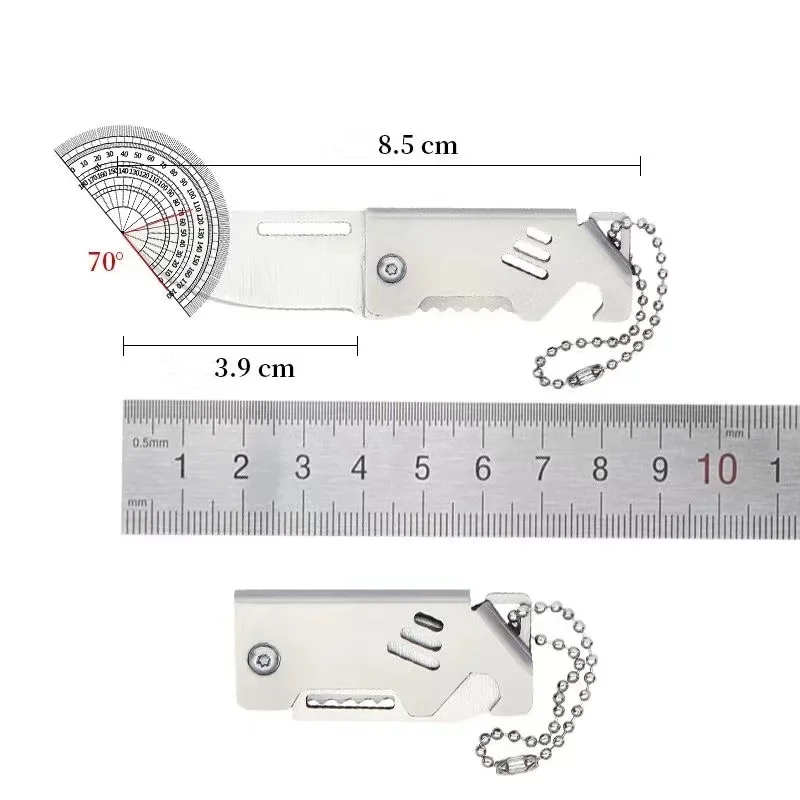 Ouvre-bouteille portable en acier, mini couteau pliant d'extérieur, outil de coupe tranchant, cintre, haute dureté, outil de survie au camping