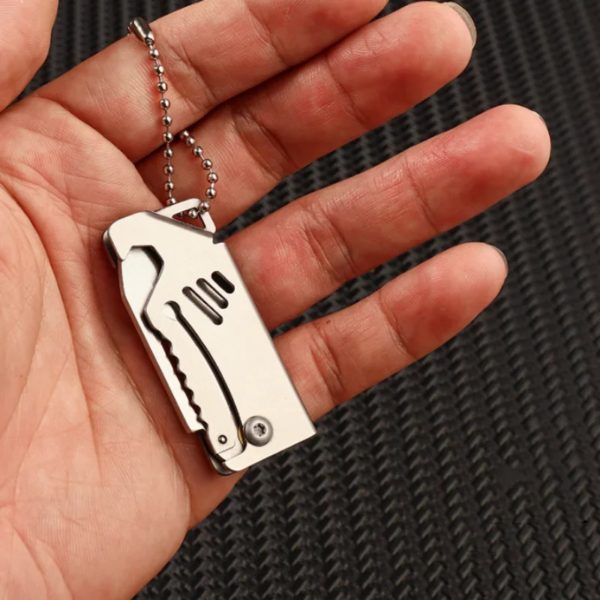Ouvre-bouteille portable en acier, mini couteau pliant d'extérieur, outil de coupe tranchant, cintre, haute dureté, outil de survie au camping – Image 3