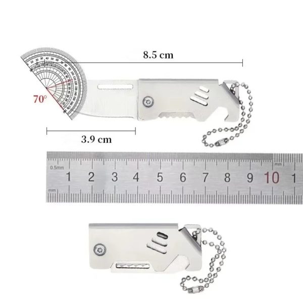 Ouvre-bouteille portable en acier, mini couteau pliant d'extérieur, outil de coupe tranchant, cintre, haute dureté, outil de survie au camping – Image 6