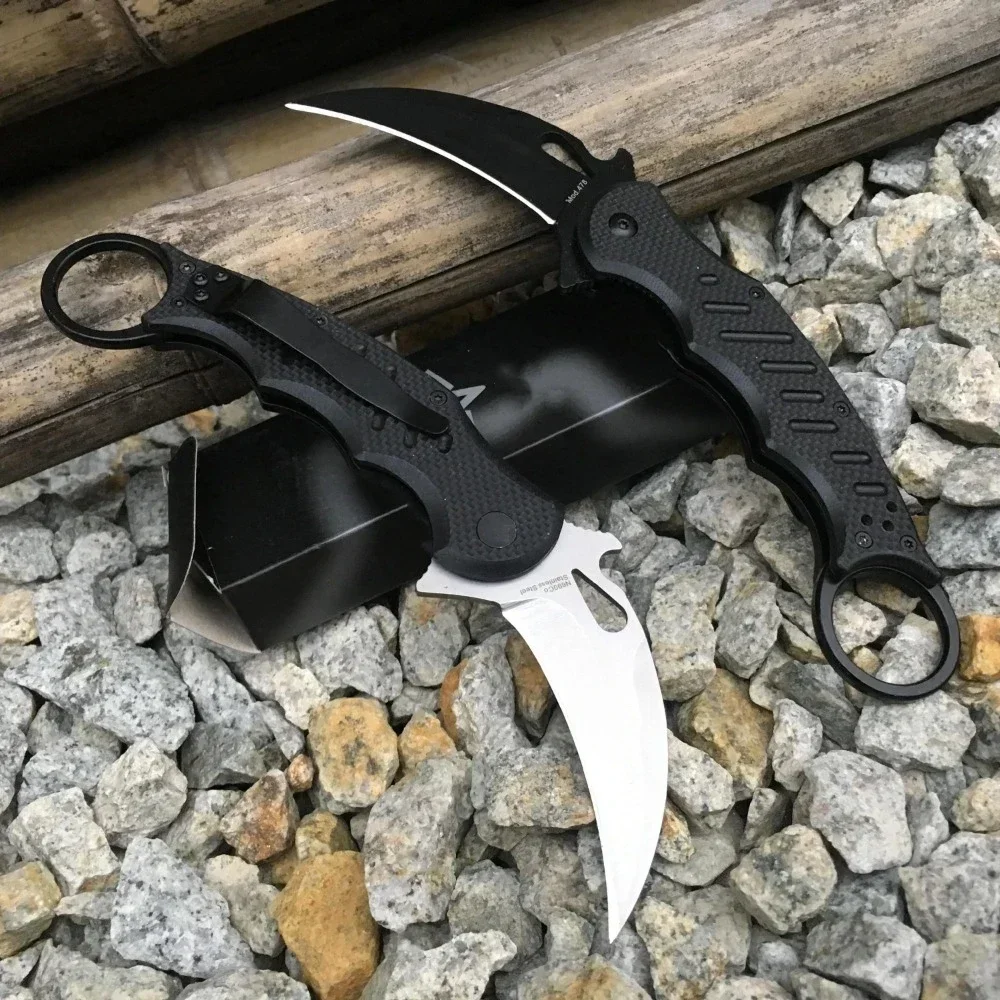 Couteau de poche pliable à lame unie en acier 440C, skip d'extérieur, DulClaw opaque, N690Co, noir G10 Foy, nouveau