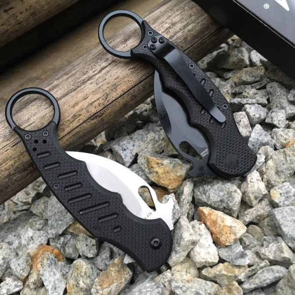 Couteau de poche pliable à lame unie en acier 440C, skip d'extérieur, DulClaw opaque, N690Co, noir G10 Foy, nouveau – Image 3