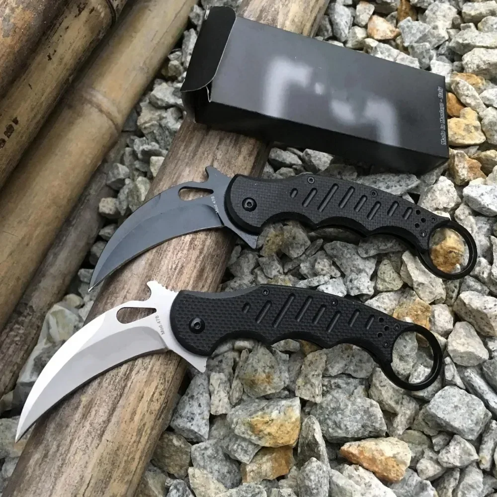 Couteau de poche pliable à lame unie en acier 440C, skip d'extérieur, DulClaw opaque, N690Co, noir G10 Foy, nouveau