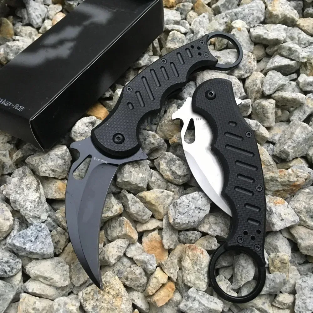 Couteau de poche pliable à lame unie en acier 440C, skip d'extérieur, DulClaw opaque, N690Co, noir G10 Foy, nouveau