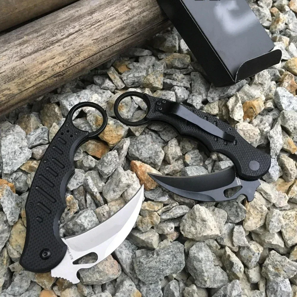 Couteau de poche pliable à lame unie en acier 440C, skip d'extérieur, DulClaw opaque, N690Co, noir G10 Foy, nouveau