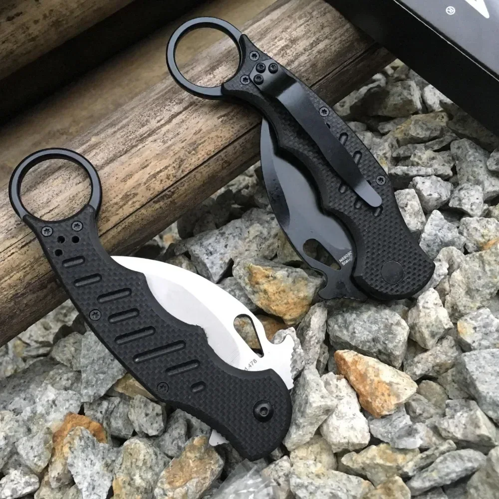 Couteau de poche pliable à lame unie en acier 440C, skip d'extérieur, DulClaw opaque, N690Co, noir G10 Foy, nouveau
