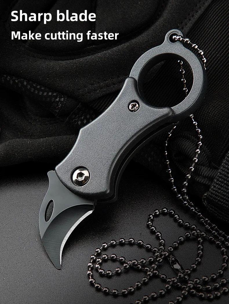 Couteau de poche portable avec porte-clés, mini couteau pliant, camping, transformation des aliments, réparation de bâtiments, équipement de plein air, outil EDC