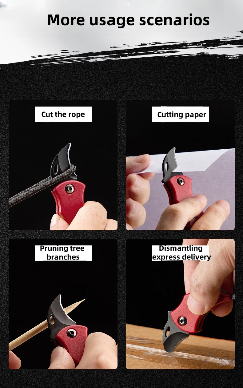 Couteau de poche portable avec porte-clés, mini couteau pliant, camping, transformation des aliments, réparation de bâtiments, équipement de plein air, outil EDC