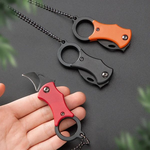 Couteau de poche portable avec porte-clés, mini couteau pliant, camping, transformation des aliments, réparation de bâtiments, équipement de plein air, outil EDC – Image 2
