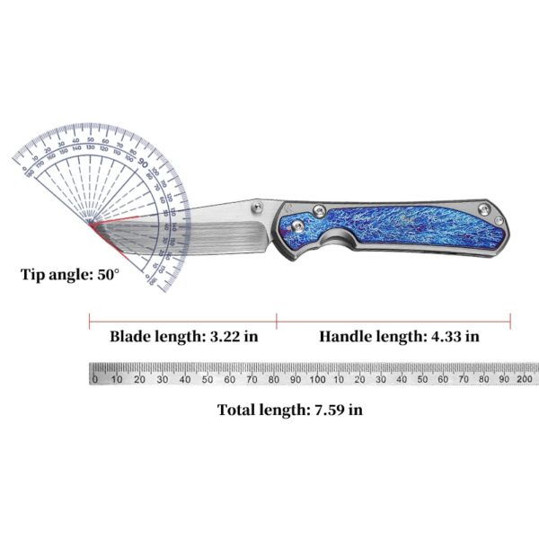 Couteau pliant en acier en poudre, manche en titane, 60 HRC, roulement en céramique, outils EDC, camping, chasse, extérieur, Autriche, M390 – Image 6
