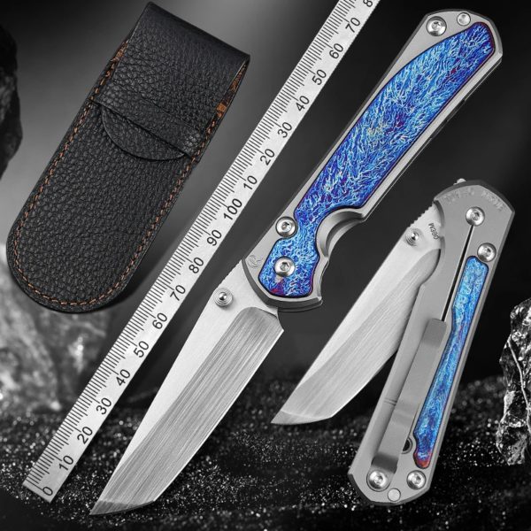 Couteau pliant en acier en poudre, manche en titane, 60 HRC, roulement en céramique, outils EDC, camping, chasse, extérieur, Autriche, M390