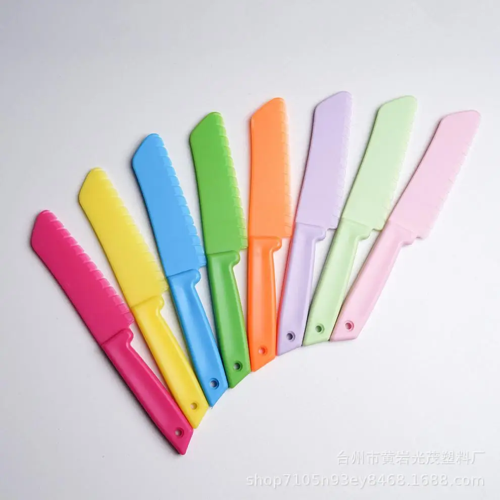 Couteau à fruits en dents de scie en plastique, ustensile de cuisine sûr pour enfants chef pour jxlaitue tout-petit cuisine opaque pour enfants