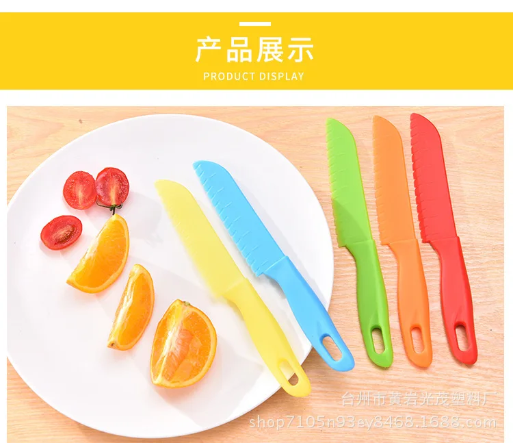 Couteau à fruits en dents de scie en plastique, ustensile de cuisine sûr pour enfants chef pour jxlaitue tout-petit cuisine opaque pour enfants