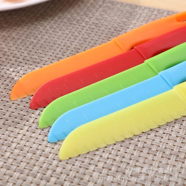 Couteau à fruits en dents de scie en plastique, ustensile de cuisine sûr pour enfants chef pour jxlaitue tout-petit cuisine opaque pour enfants – Image 2