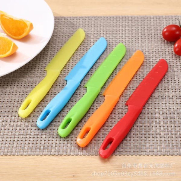 Couteau à fruits en dents de scie en plastique, ustensile de cuisine sûr pour enfants chef pour jxlaitue tout-petit cuisine opaque pour enfants