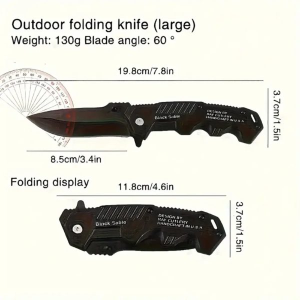 Couteau pliant d'extérieur, haute dureté, bagage à main, autodéfense, camping sur le terrain, survie portable, mini Dulknife – Image 6