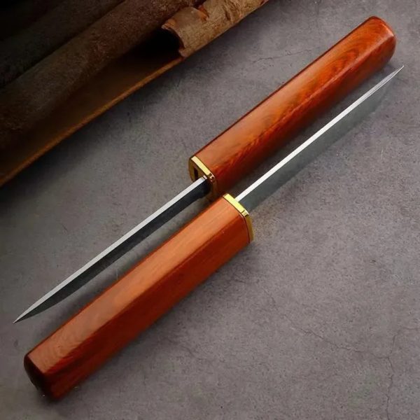 Couteau double dragon et phénix, couteau double canard mandarin, nouveau couteau rouge net, couteau portable pointu pour melon et fruits d'extérieur – Image 4