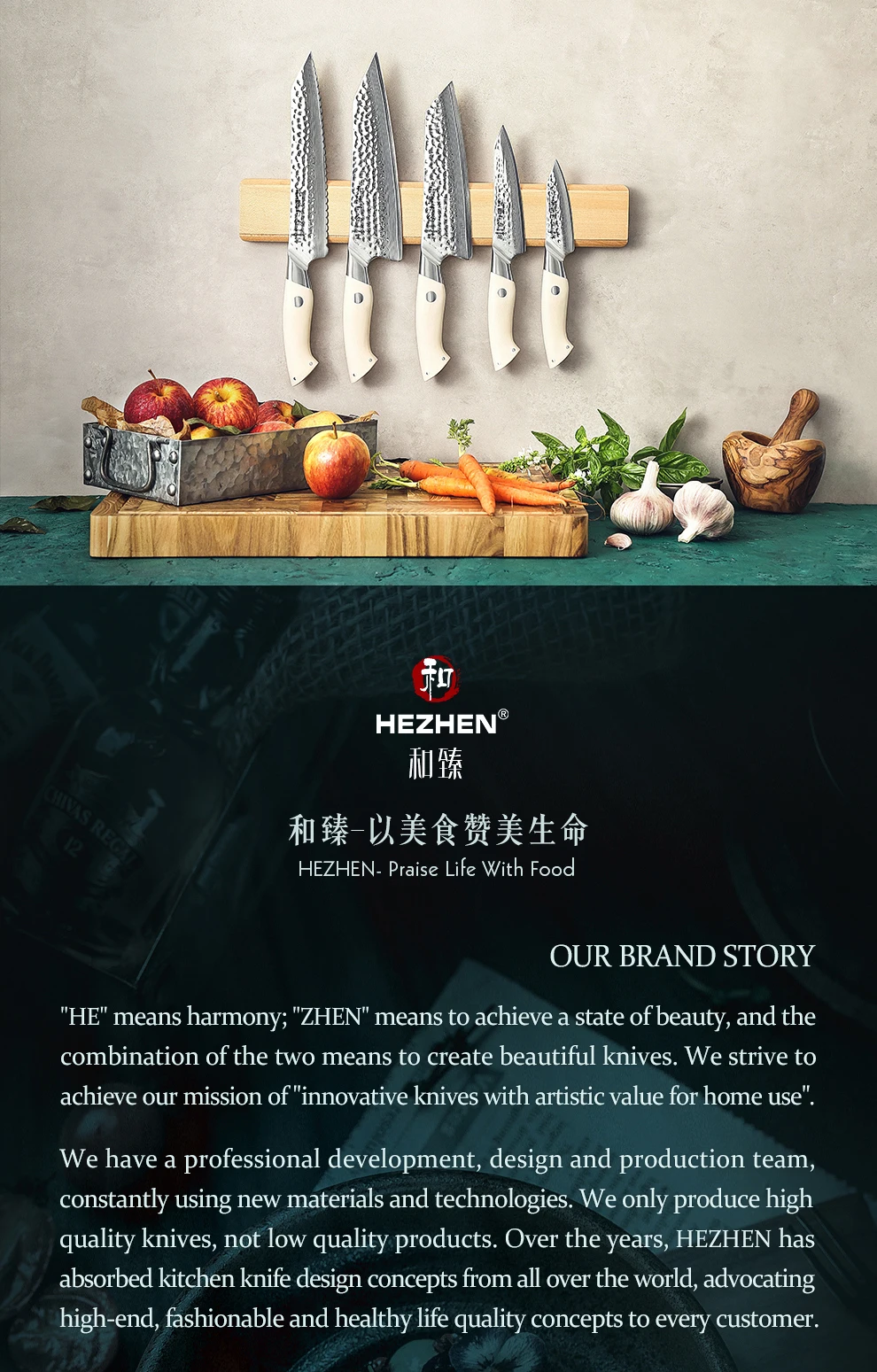 HEZHEN Couteau à désosser en acier, 6 pouces, Damas Couteau de cuisine, Couverts de cuisine 2022 Nouveau design Outils de cuisine