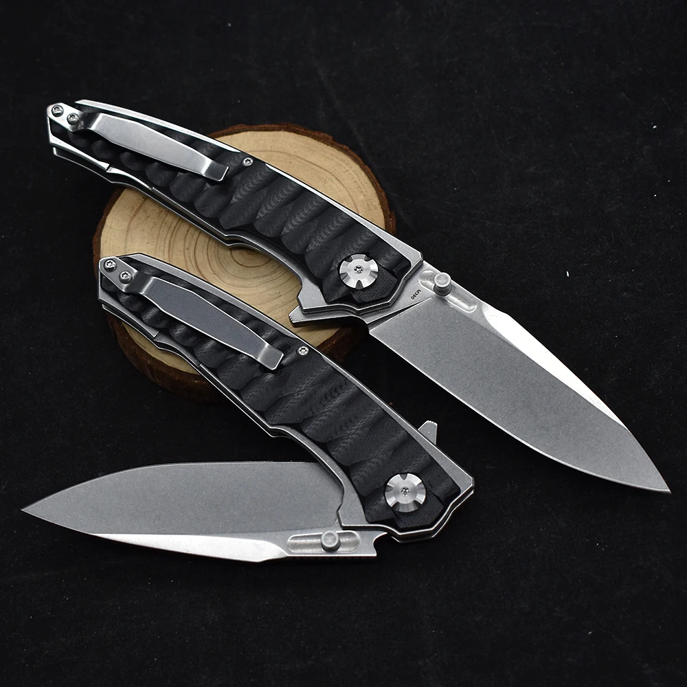 DulEDC-Couteau pliant en acier M390, manche G10, camping en plein air, survie, chasse, fruits, portable, haute dureté, outil, nouveau