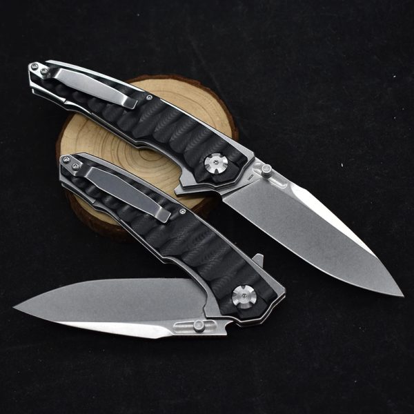 DulEDC-Couteau pliant en acier M390, manche G10, camping en plein air, survie, chasse, fruits, portable, haute dureté, outil, nouveau – Image 2