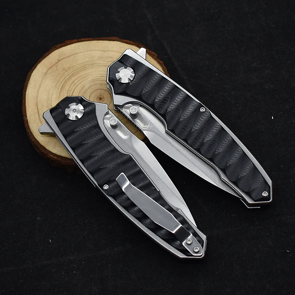 DulEDC-Couteau pliant en acier M390, manche G10, camping en plein air, survie, chasse, fruits, portable, haute dureté, outil, nouveau