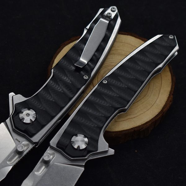 DulEDC-Couteau pliant en acier M390, manche G10, camping en plein air, survie, chasse, fruits, portable, haute dureté, outil, nouveau – Image 4