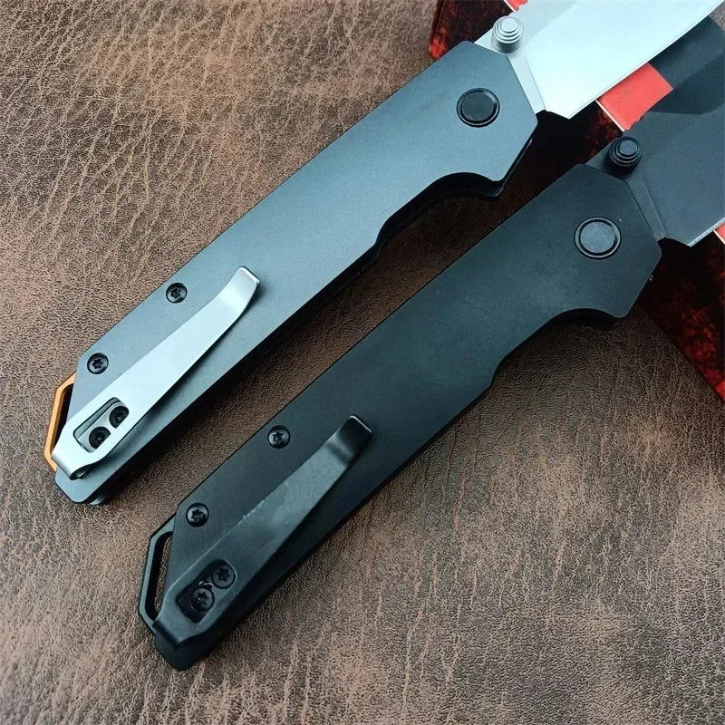 Couteau de poche pliable KS 2038 Iridium bleu en aluminium, lame en acier, utilitaire opaque, camping, survie, outil EDC