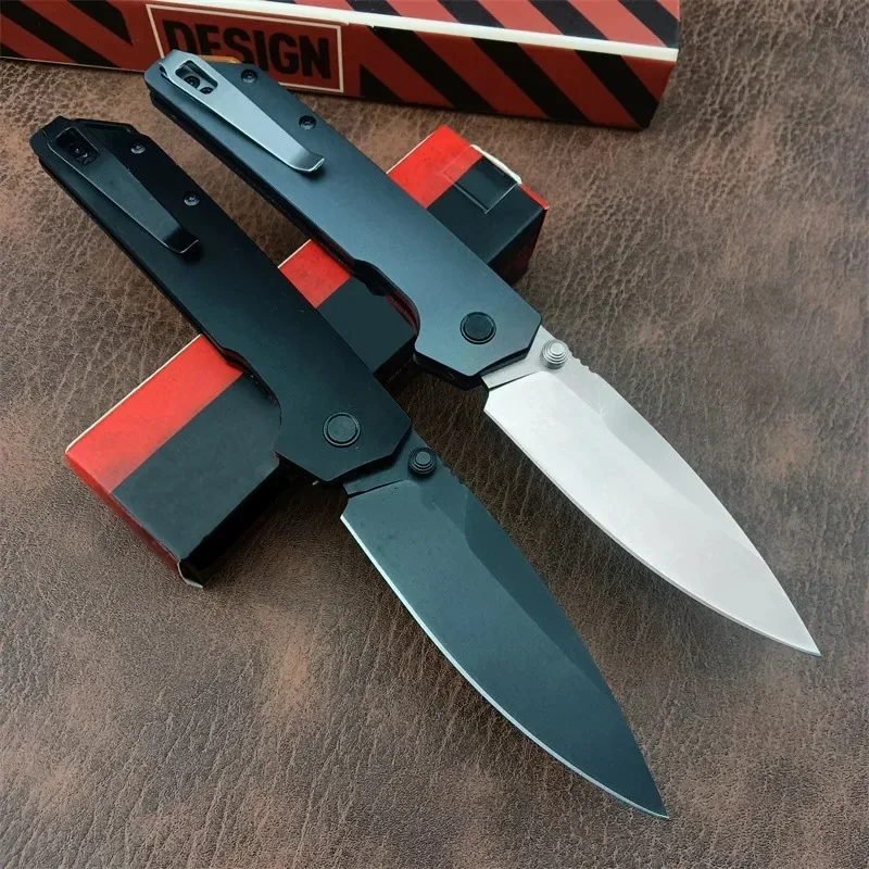 Couteau de poche pliable KS 2038 Iridium bleu en aluminium, lame en acier, utilitaire opaque, camping, survie, outil EDC