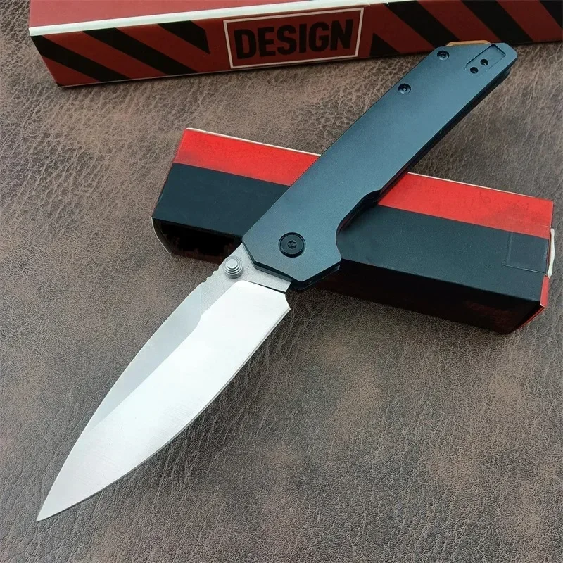 Couteau de poche pliable KS 2038 Iridium bleu en aluminium, lame en acier, utilitaire opaque, camping, survie, outil EDC