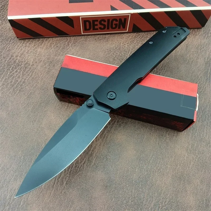 Couteau de poche pliable KS 2038 Iridium bleu en aluminium, lame en acier, utilitaire opaque, camping, survie, outil EDC
